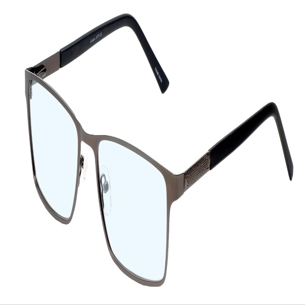 Calabria Enhance 4172 Rectangular Blue Light Blocking Reading Glasses +2.75 Matte Gunmetal Black Men