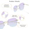 LifeArt Pure Titanium Frame Glasses/Blue Light Blocking Reading Glasses, Reduce Eyestrain, Stylish for Men and Women(Gold,+2.00 Magnification) view 2