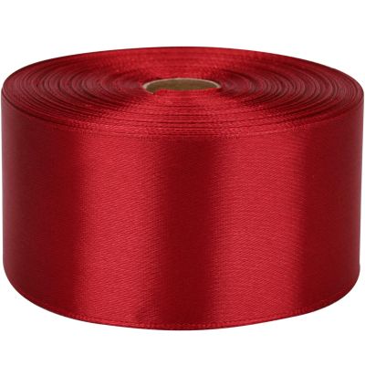 Nsilu 2 inch Wine Red Satin Ribbon 50 Yards Solid Fabric Ribbons Roll for Gift Wrapping, Satin Weddings,Flower Bouquet, Invitations,Sewing,Party Decorations, Holiday Decorating and More