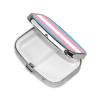 Pill Box 2 Compartment,Trans Pride Flag Mini Pocket-Size Pill Organizer Daily Pill Case Portable Metal Medicine Holder Container view 2