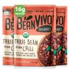 BeanVIVO (Pack of 3) Organics 16g Plant based Protein Three Bean Vegan Chili - Good Source of Fiber - Nutritious & Microwave Meals - Gluten-Free Plant Food - 10 oz view 1