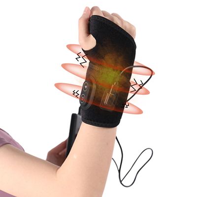 WOOLALA Heated Wrist Brace with Massager USB Portable Electric Heating Pad for Carpal Tunnel and Tendonitis Relief Massage Heated Wrap for Wrist Warmer for Left and Right Hand Common
