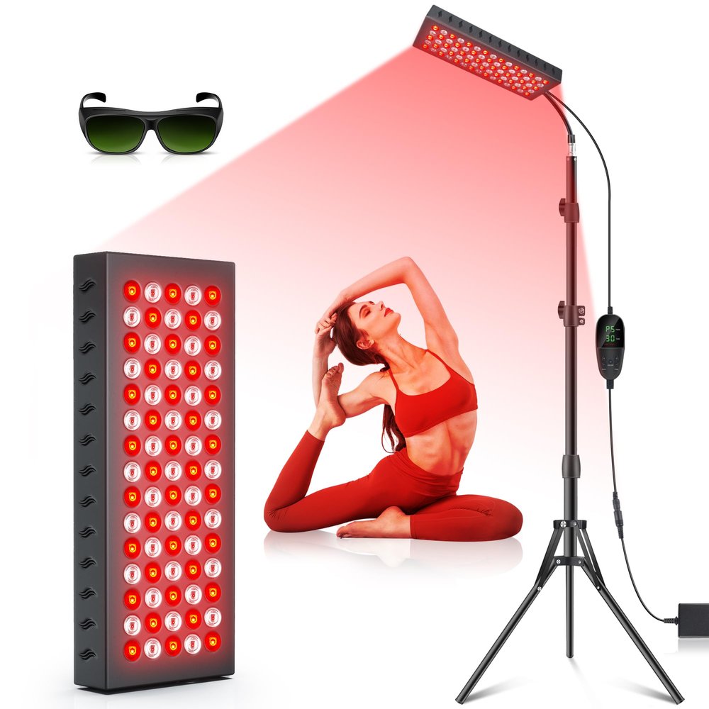 Astarexin Red Lights Therapy for Body Face, 75 LED Light Therapy Panel with Stand, 35W 660nm Redlight and 850nm Near Infrared Light Device for Full Knee Body Pain Relief Skin Care at Home