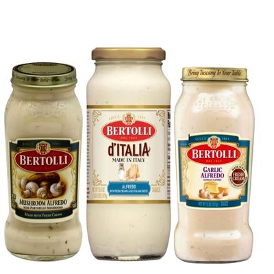 BERTOLLI 1 d'ITALIA Alfredo Sauce 16.9 oz + 1 Garlic Alfredo 15.0 oz + 1 Mushroom Alfredo 15.0 oz + XALEZ TM Gift Box
