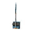 30'' Broom and Dustpan Set for Home with Scraping Teeth and Scraper, 180 Rotatable Long Handle Broom with Stand Up Dustpan Combo Set for Office Home Kitchen Lobby Floor, House Warming Gifts (Blue) view 1