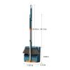 30'' Broom and Dustpan Set for Home with Scraping Teeth and Scraper, 180 Rotatable Long Handle Broom with Stand Up Dustpan Combo Set for Office Home Kitchen Lobby Floor, House Warming Gifts (Blue) view 2
