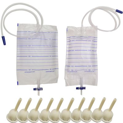 Latex Condom Catheter External Self Sealing Set 10pcs Male Condom 1pcs 1000ml Urine Bag 1pcs 2000ml Drainage Bag(30mm/1.18inch)