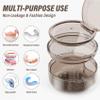 Denture Case Retainer Cleaning Case: 2 in 1 Retainer Case, No-Leak Denture Bath Box Cup, Complete Clean Care for Dentures, Clear Braces, Mouth Guard, Night Guard & Retainers view 2