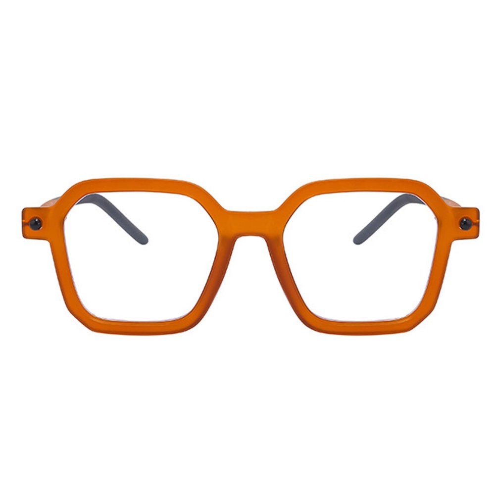 AOOLIA Reading Glasses for women Men Square Blue Light Blocking Glasses Filter UV Lightweight Readers with Spring Hinge (Orange, 3, x)