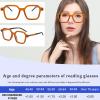 AOOLIA Reading Glasses for women Men Square Blue Light Blocking Glasses Filter UV Lightweight Readers with Spring Hinge (Orange, 3, x) view 4