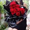 20 Pcs White Edge Black Flower Wrapping Paper, Waterproof Valentine's Day Bouquet Wrapping Paper 23x23 Inches for DIY Crafts, Florist Bouquet Packaging view 4