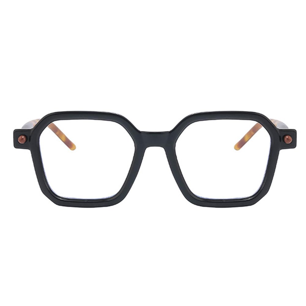 AOOLIA Reading Glasses for women Men Square Blue Light Blocking Glasses Filter UV Lightweight Readers with Spring Hinge (Black-Tortoise, 1.75, x)