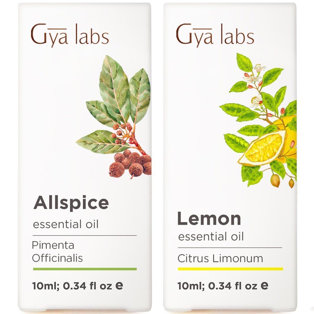 Allspice & Lemon Essential Oil Set - Aromatherapy Grade Essential Oils Set - 2x0.34 fl oz - Gya Labs