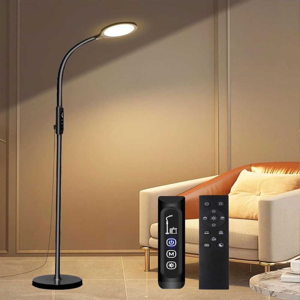 Aoife Light Therapy Floor Lamp, 11000 Lux Full Spectrum Sun Light Therapy Lamp, No UV Sunlight Lamp with 10 Color Temperatures and 10 Brightness Levels (Black)