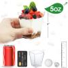 Eupako 160 Pack 5 OZ Plastic Mini Dessert Cups - Clear Small Parfait Cups, Square Appetizer Cups for Fruit, Pudding, Mousse, Ice Cream, Party, Wedding, Valentine's Day view 2