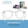 AOMASTE Blue Light Blocking Glasses Vintage Half Frame UV Clear Lens Anti Eyestrain Computer Gaming Glasses for Women Men (E-matte Black Silver+crystal Silver) view 3