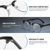 AOMASTE Blue Light Blocking Glasses Vintage Half Frame UV Clear Lens Anti Eyestrain Computer Gaming Glasses for Women Men (E-matte Black Silver+crystal Silver) view 4