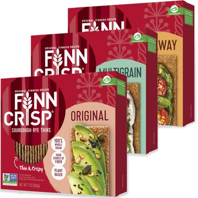 Finn Crisps Rye Crispbread Variety Pack | Multipack of Authentic Finnish Sourdough Crispbread | Multigrain, Caraway and Original Rye Crackers by Finn Crisp [3 Boxes: 7oz, 7oz, 6.1oz]