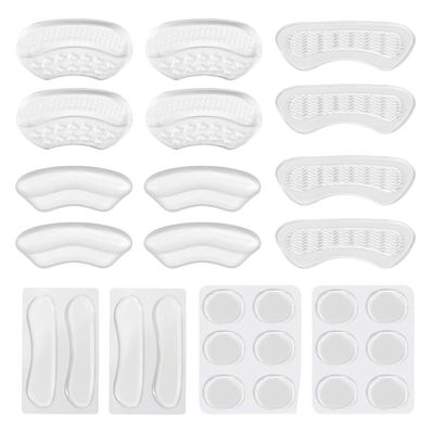 28PCS Self-Adhesive High Heel Insert, Gel Liner for Shoe Too Big, Heel Grip Protector, Stop Heel Slip & Prevent Rubbing Blisters, Gel Back Heel Pads Anti-Slip, for Women Men Loose Shoes