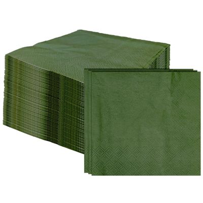 100 pcs 2-Ply Green Napkins Folded 5 x 5 inch Disposable Cocktail Napkins Paper Napkins for Dinner Wedding Party Beverage Napkins