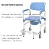 BADEZ Shower Wheelchair,Accessibility Commode Wheelchair,330 lbs Bedside Commode Chair,Toilet Transport Chair for Elderly Injured and Disabled view 2