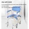 BADEZ Shower Wheelchair,Accessibility Commode Wheelchair,330 lbs Bedside Commode Chair,Toilet Transport Chair for Elderly Injured and Disabled view 4