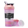 BlenderBottle Shaker Bottle with Pill Organizer and Storage for Protein Powder, Classic V2 ProStak System, 22-Ounce, Pink view 1