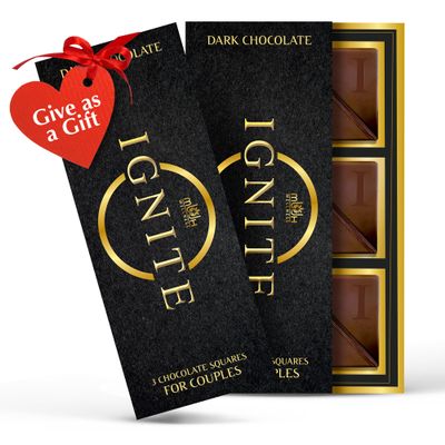 Ignite Dark Chocolate Bars Premium 60% Cocoa Squares for Couples Luxurious Dark Chocolate Crafted for Shared Moments, Special Occasions Ideal for Sharing and Indulging Together Pack of 2