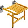 KarFri Foldable Shower Chair Wall Mounted Shower Seat Stainless Steel Skeleton Shower Stool for Elderly and Disabled Load Capacity 330 Lbs (Color : Yellow) view 1