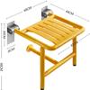 KarFri Foldable Shower Chair Wall Mounted Shower Seat Stainless Steel Skeleton Shower Stool for Elderly and Disabled Load Capacity 330 Lbs (Color : Yellow) view 3