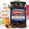 Milk Chocolate Toffee Coated Pecans by It's Delish, 48 Oz Jumbo Container | Milk Chocolate Covered Candy Nuts Bulk Pecans Chocolates Sweet & Crunchy Pecan Nut Snack | Kosher Dairy view 3
