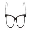 Calabria Ernest 4617 Cat-Eye Reading Glasses +0.75 Shiny Black Crystal Men Women 56mm view 2