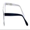 Calabria Ernest 4617 Cat-Eye Reading Glasses +4.50 Matte Black Crystal Clear Layered Silver Studs Men Women 52mm view 4