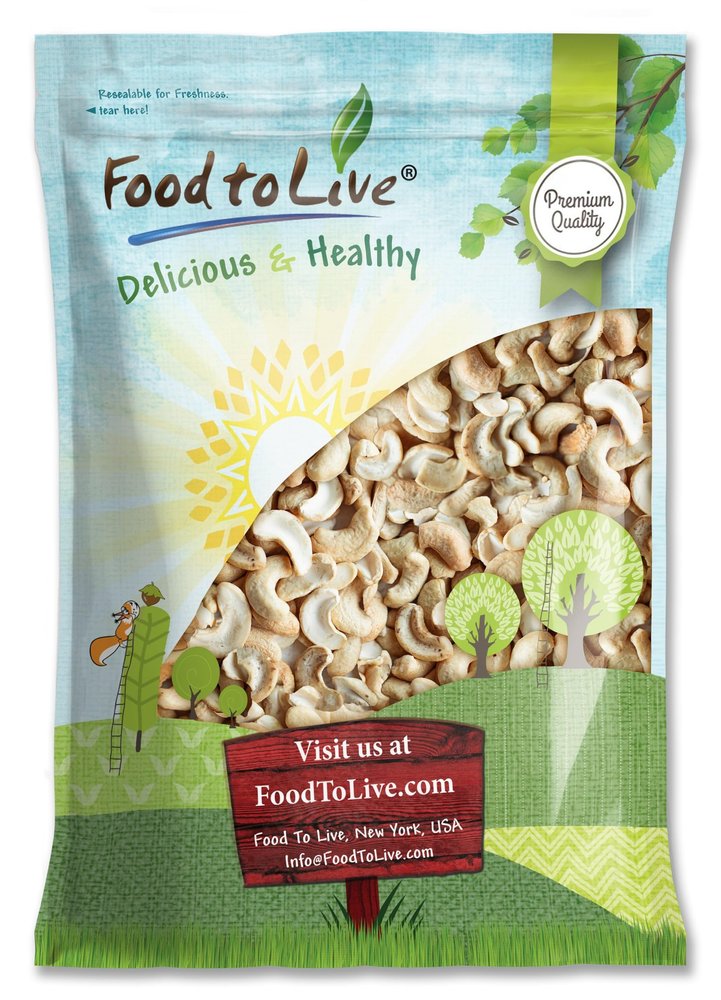 Food to Live Cashew Pieces, 10 Pounds Kosher, Raw, Vegan, Paleo Friendly, Unsalted, Unroasted, Bulk, Rich in Selenium, Zinc, Magnesium, Proteins, and Antioxidants