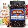 Dark Chocolate Covered Pistachio by It's Delish, 48 OZ Jumbo Container | Chocolate Candy Nuts Bulk Pistachios Chocolates Sweet & Crunchy Nut Snack | Vegan, Kosher view 3