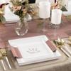 10.75" inch Square Plastic Plates Heavy Duty Plastic Hanukkah Dinner Plates with White Gold Chanukah Design Hanukkah Party Disposable Charger Plate China Like Plastic Salad Plate Chanuka (24) view 2