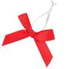 10 Little 3 inch Bright Red Soft Satin Small Christmas Ribbon Ornament Gift Bows with Silver Twist Wire Tie view 4