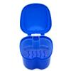 Genco Dental Denture Case, Denture Box with Strainer, Night Cleaner Denture Bath Box for Retainer, Mouthguard, False Teeth, and Denture Cleaning (Dark Blue) view 2
