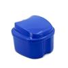 Genco Dental Denture Case, Denture Box with Strainer, Night Cleaner Denture Bath Box for Retainer, Mouthguard, False Teeth, and Denture Cleaning (Dark Blue) view 3
