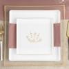10.75" inch Square Plastic Plates Heavy Duty Plastic Hanukkah Dinner Plates with White Gold Chanukah Design Hanukkah Party Disposable Charger Plate China Like Plastic Salad Plate Chanuka (84) view 4