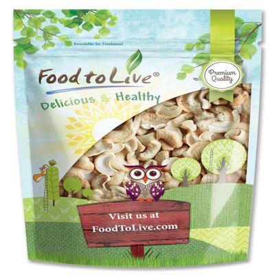 Food to Live Cashew Pieces, 5 Pounds  Kosher, Raw, Vegan, Paleo Friendly, Unsalted, Unroasted, Bulk, Rich in Selenium, Zinc, Magnesium, Proteins, and Antioxidants
