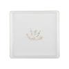 10.75" inch Square Plastic Plates Heavy Duty Plastic Hanukkah Dinner Plates with Clear Gold Chanukah Design Hanukkah Party Disposable Charger Plate China Like Plastic Salad Plate Chanuka (16) view 1