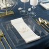 10.75" inch Square Plastic Plates Heavy Duty Plastic Hanukkah Dinner Plates with Clear Gold Chanukah Design Hanukkah Party Disposable Charger Plate China Like Plastic Salad Plate Chanuka (56) view 2