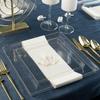 10.75" inch Square Plastic Plates Heavy Duty Plastic Hanukkah Dinner Plates with Clear Gold Chanukah Design Hanukkah Party Disposable Charger Plate China Like Plastic Salad Plate Chanuka (32) view 2