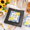 80Pcs Lemon Cocktail Paper Napkins Disposable She Found Her Main Squeeze Decorative Napkins Blue Tiles Print Beverage Napkin for Dinner Wedding Birthday Supplies, 5 x 5 Inch view 3