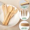 100% Bamboo Utensils - Carbonized Disposable Cutlery Biodegradable and Sanitized - Heavy Duty & Fully Functional (Knife - 100) view 3