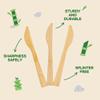 100% Bamboo Utensils - Carbonized Disposable Cutlery Biodegradable and Sanitized - Heavy Duty & Fully Functional (Knife - 100) view 4