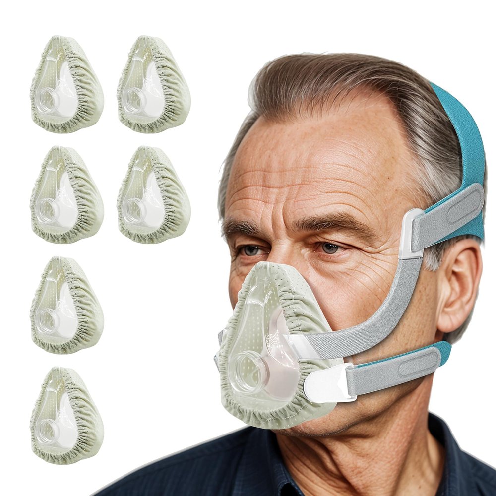 6 Pack Mask Liners for CPA, Comfortand Leak-Free Experience. Silky Full face Mask Covers One-Size-Fits MostRespironics DeVilbiss Reduce Noisy & Red Marks