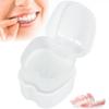 SAEHAEYEE Denture Case Denture Bath Box False Teeth Storage Box with Rinsing Basket Portable False Teeth Storage Case Orthodontic Dental Retainer Box for False Teeth Storage Soaking Cleaning (White) view 3