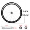 22 Inch Solid Rear Tire Wheel Replacement, Non-Slip Puncture Proof Polyurethane Solid, Integrally Formed Solid Tires Wheelchair Rear Wheels, with Bearing (24inch, 2PCS) ( Color : Black , Size : 24Inch view 2